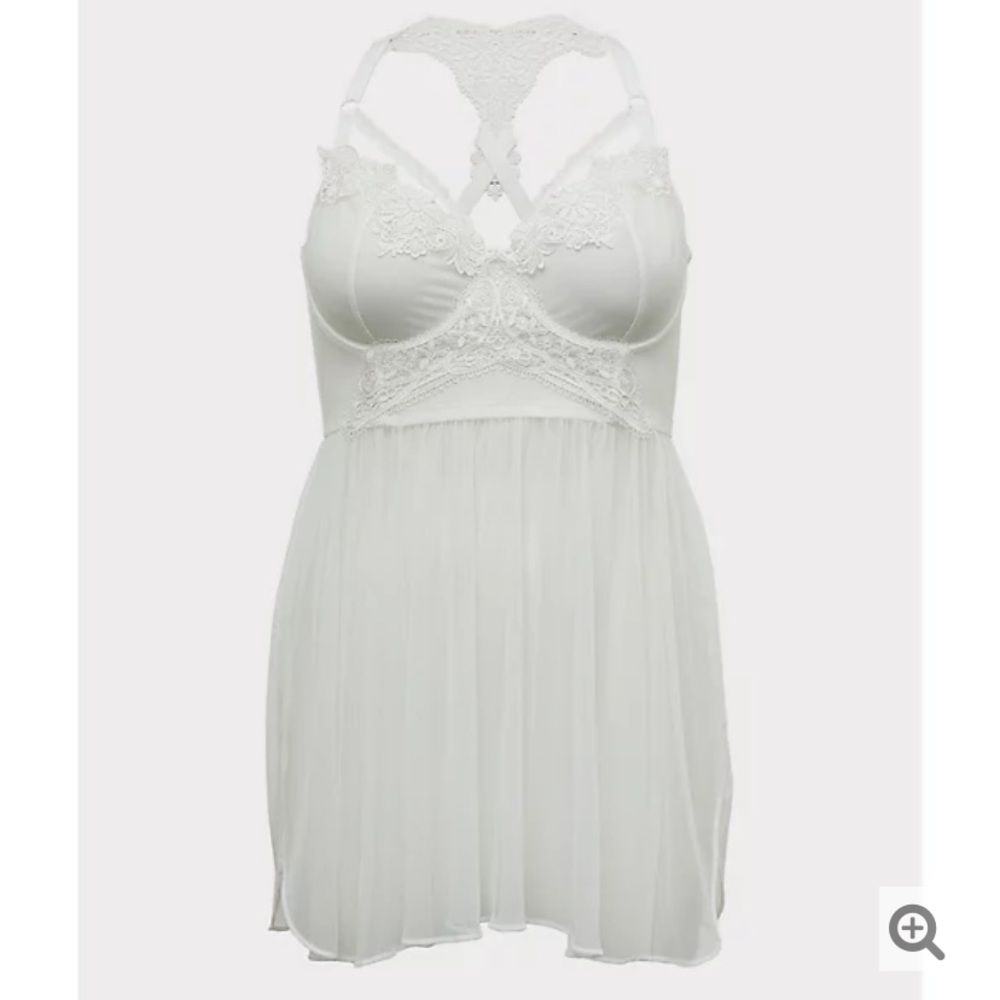 Torrid sz 1 Underwire White Babydoll NWT
